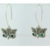 925 sterling silver earrings with green onyx Gemstones 1.5 inch